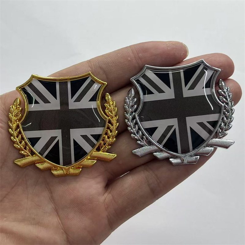 Metal Wheat Leaf Style Car Window Sticker UK National Flag Netby