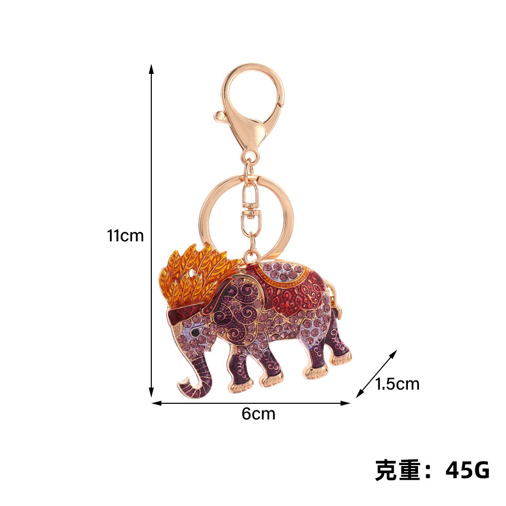 Rhinestone Elephant Keychain Keyring Netby