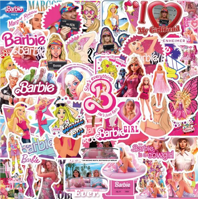 60pcs/pack Animation Barbie Waterproof Sticker Netby