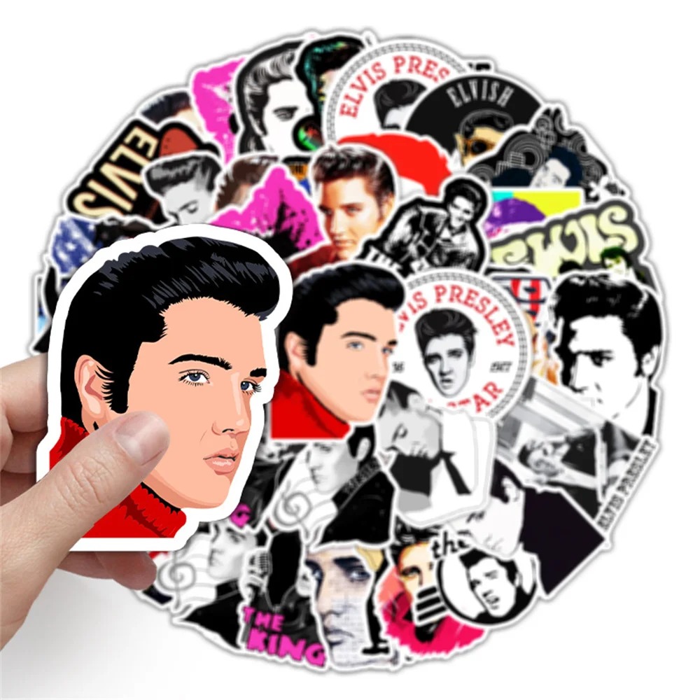 51pcs/pack Elvis Aaron Presley The King of Rock and Roll Waterproof Sticker Netby