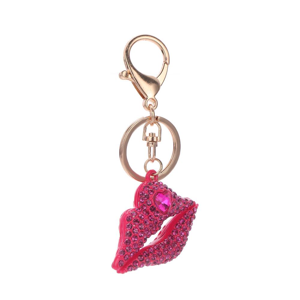 Rhinestone Hot Lips Keychain Keyring Netby
