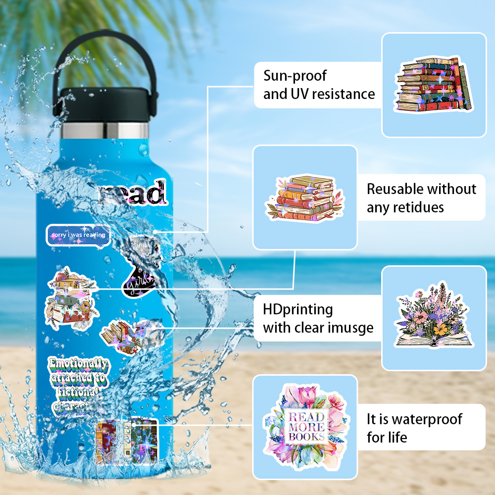 100pcs/pack Waterproof Notebook Stationery Stickers Netby