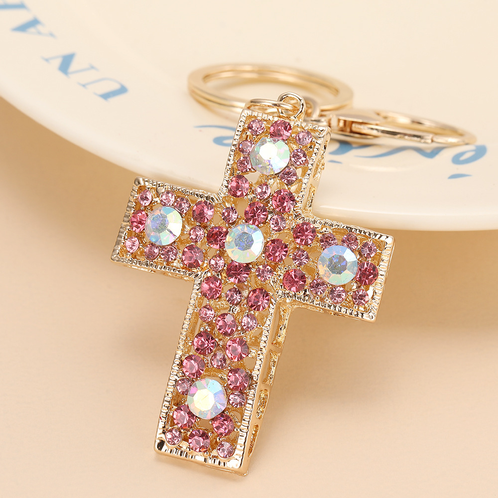 Rhinestone Cross Keychain Keyring Netby