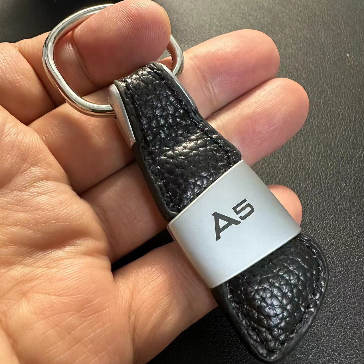Leather Knife Blade Shape Car Logo Keychain Keyring Keyfob for Audi A3 A4 A5 A6 A7 A8 Q3 Q5 Q7 TT S3 S4 S5 S6 R8 Netby