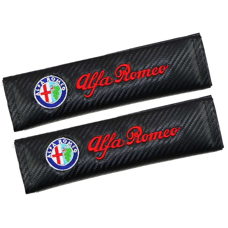 Carbon Fiber Style Car Seat Belt Cover for Audi Benz BMW Corvette VW SKODA Alfa Romeo Netby