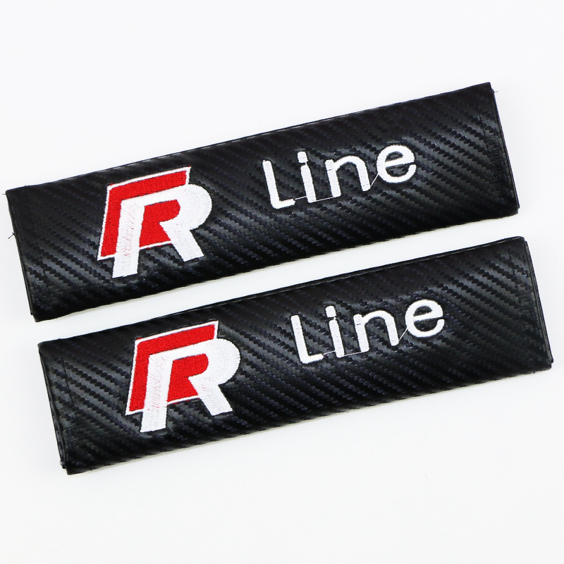 Carbon Fiber Style Car Seat Belt Cover for Audi Benz BMW Corvette VW SKODA Alfa Romeo Netby