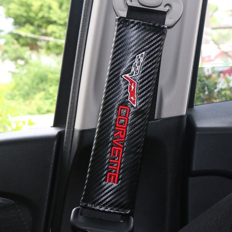 Carbon Fiber Style Car Seat Belt Cover for Audi Benz BMW Corvette VW SKODA Alfa Romeo Netby