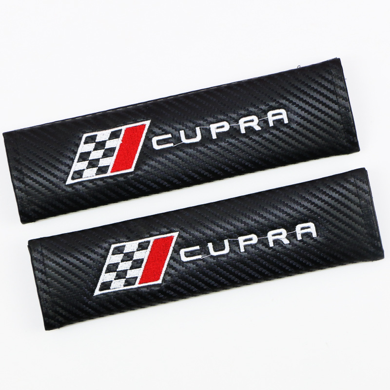 Carbon Fiber Style Car Seat Belt Cover for Audi Benz BMW Corvette VW SKODA Alfa Romeo Netby