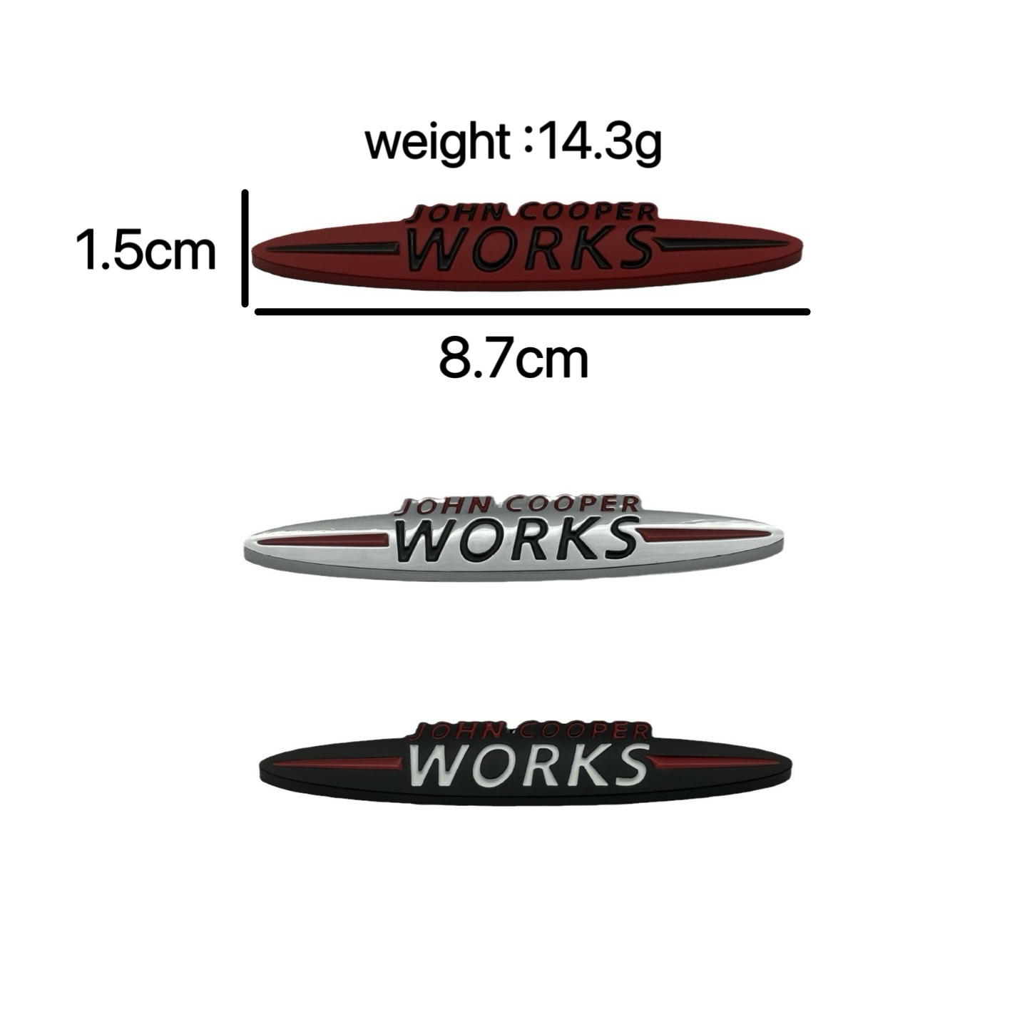 ABS Plastic JOHN WORKS COOPER Car Emblem Badge for MINI COOPER Netby