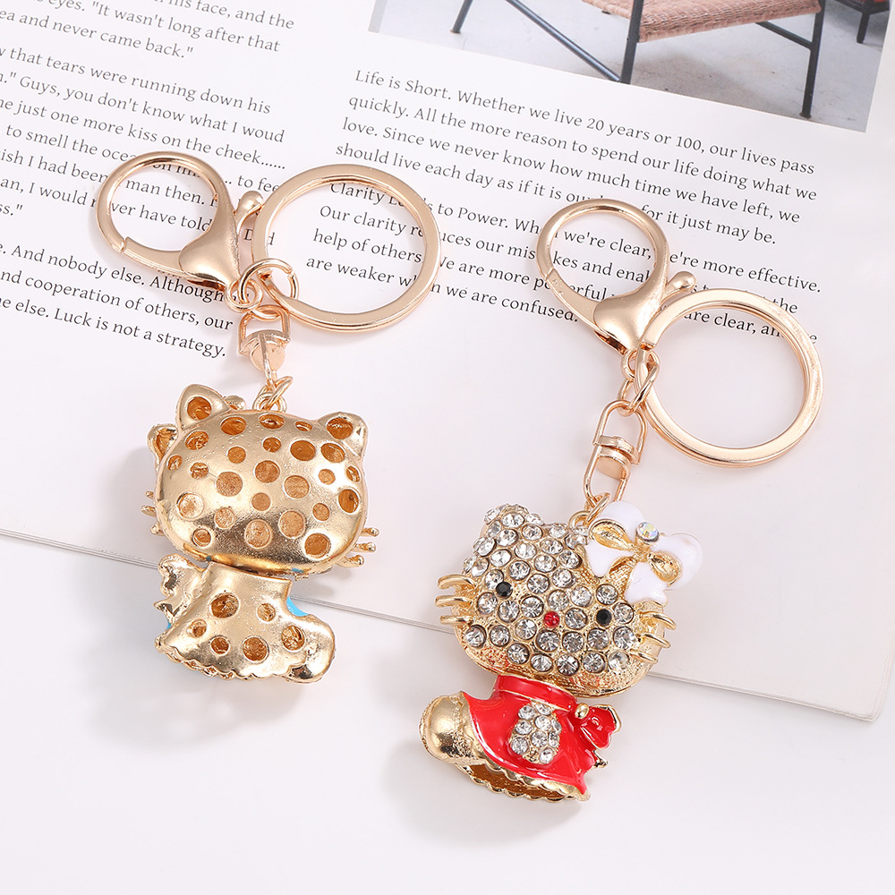 Rhinestone Hello Kitty Cat Keychain Keyring Netby