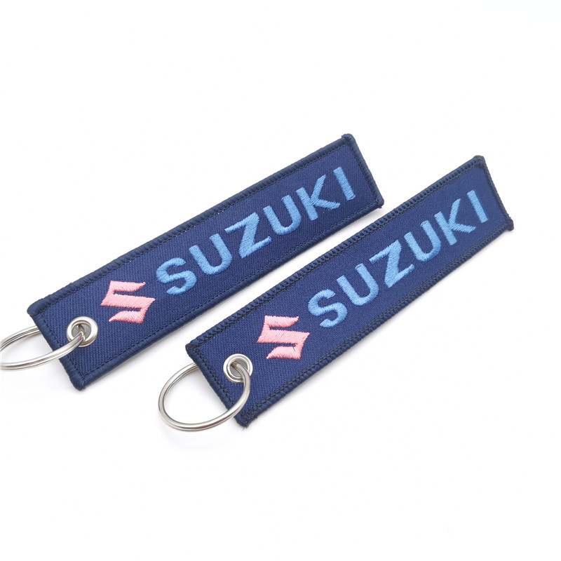 Short Cloth Strip Keyring Keychain for Motorbike with Logo Emblem Badge Netby