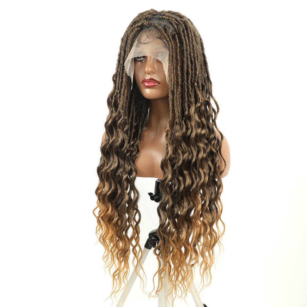 Synthetic Fiber Full Lace Crochet Hair Wig Water Wave Netby