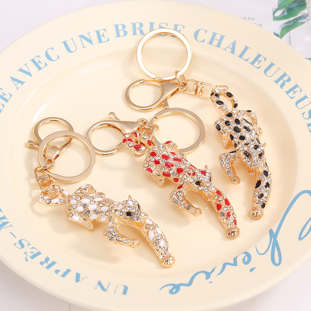 Rhinestone Leopard Keychain Keyring Netby