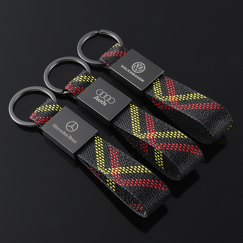 Knitting Car Logo Keychain Keyring Keyfob for Audi Benz BMW Netby