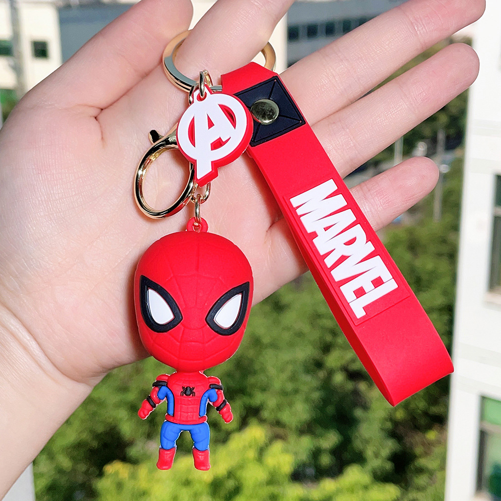 PVC Avengers Superhero Movie Keychain Keyring Captain America Hulk Thanos Spiderman Deadpool Ironman Thor Netby