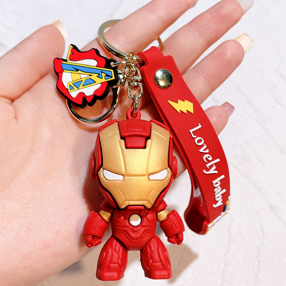 Animation Deadpool Spiderman Q Edition Avengers Keychain Keyring Captain America Hulk Venom Ironman Spiderman Netby