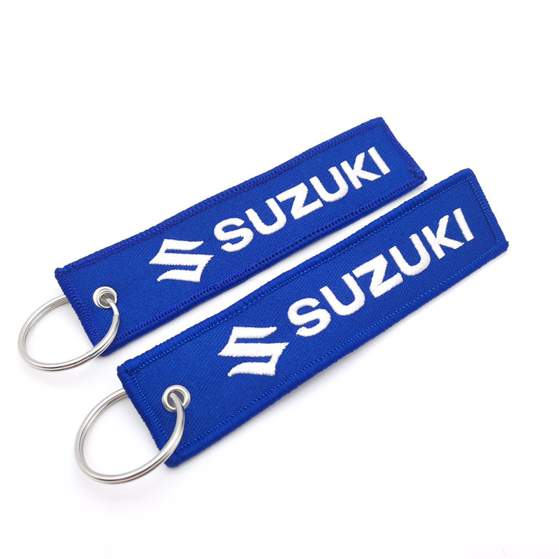 Short Cloth Strip Keyring Keychain for Motorbike with Logo Emblem Badge Netby