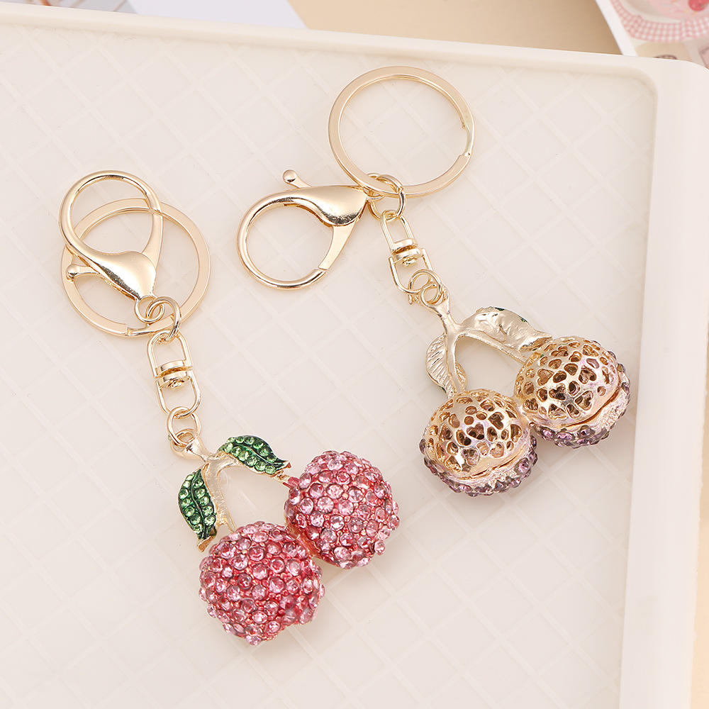 Rhinestone Cherry Keychain Keyring Netby