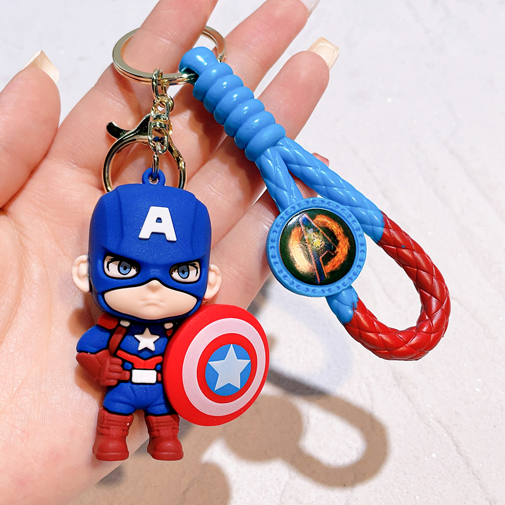 Movie Marvel Avengers Keychain Keyring Netby Captain America Thor Ironman Spiderman Deadpool Batman