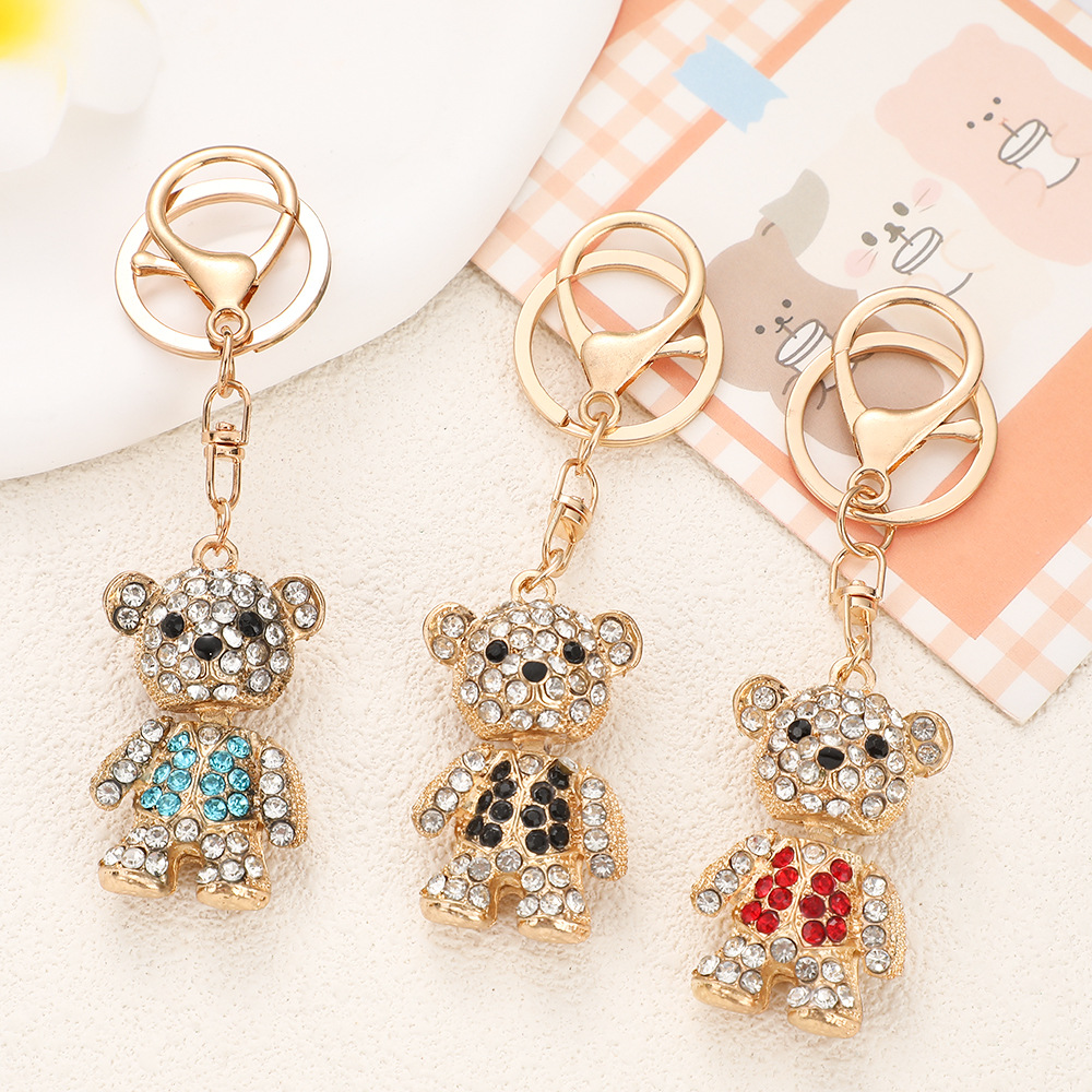 Rhinestone Little Bear Keychain Keyring Netby