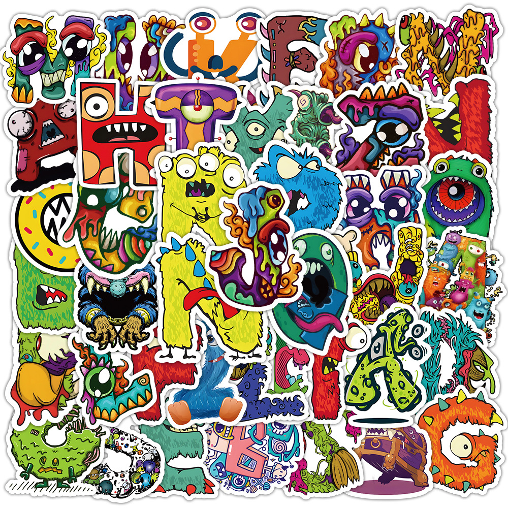 50pcs/pack Animation Alphabet Lore Waterproof Sticker Netby