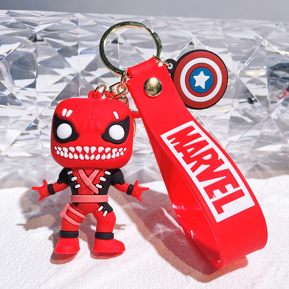 PVC Avengers Superhero Movie Keychain Keyring Captain America Hulk Thanos Spiderman Deadpool Ironman Thor Netby
