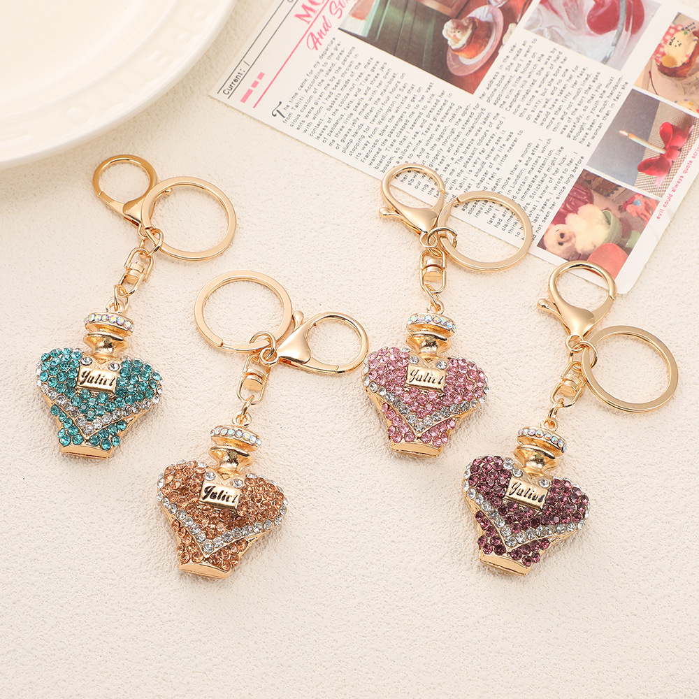 Rhinestone Perfume Bottle Keychain Keyring Netby