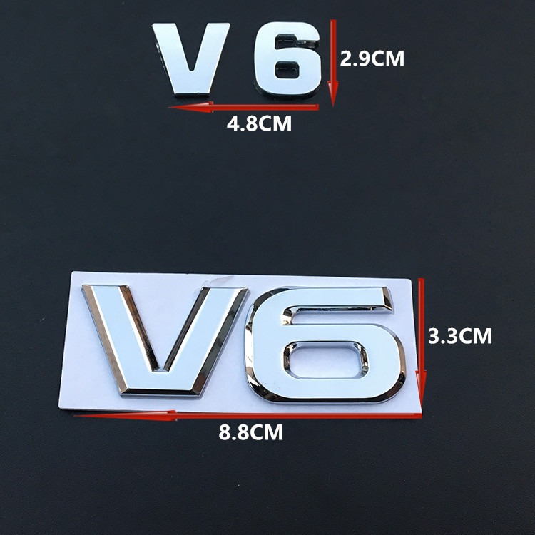 Metal V6 Car Emblem for Volkswagen VW Netby