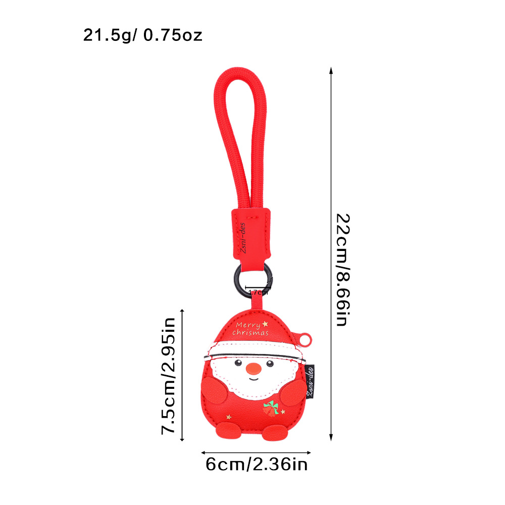 Leather Santa Claus Festival Christmas Keychain Keyring Netby