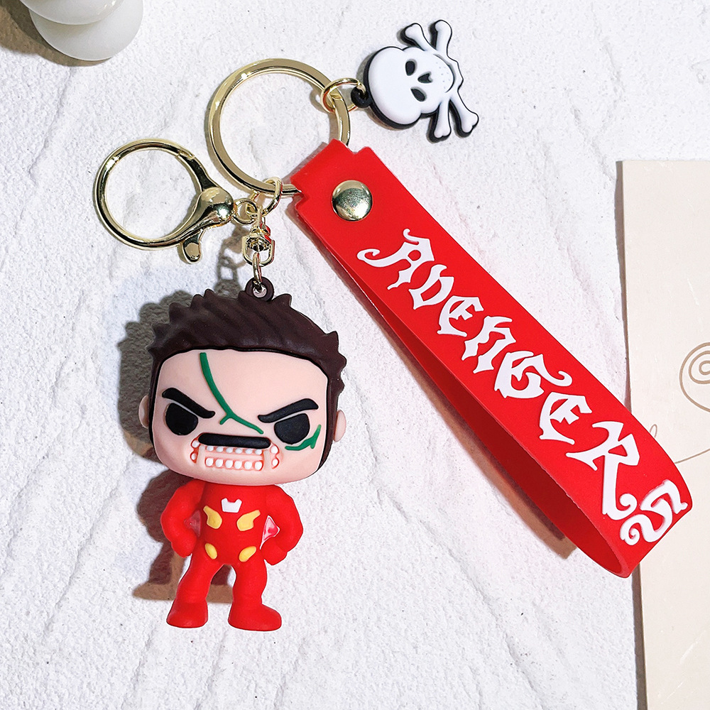 PVC Avengers Superhero Movie Keychain Keyring Captain America Hulk Thanos Spiderman Deadpool Ironman Thor Netby
