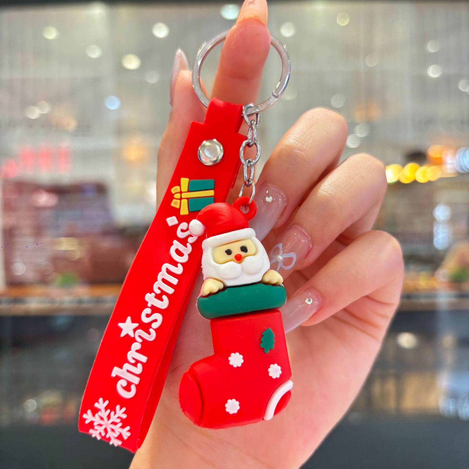 Silicon Santa Claus Tree Snowman Festival Christmas Keychain Keyring Netby