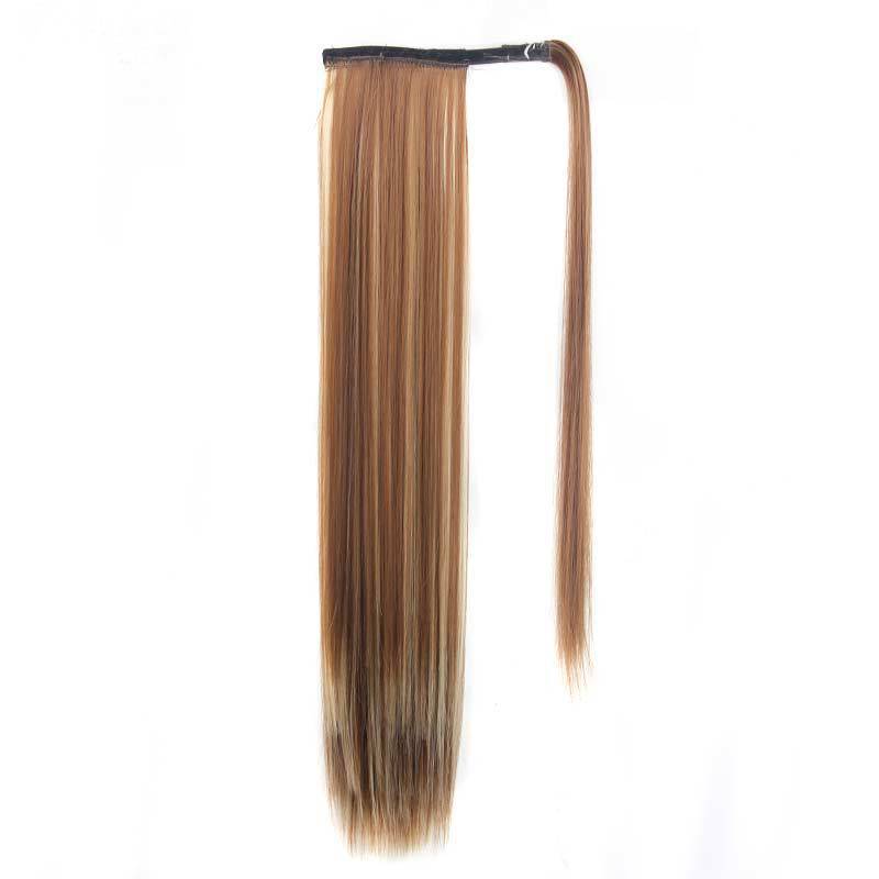 24 inches Straight Hair Velcro Ponytail High Temperature Synthetic Hair Netby