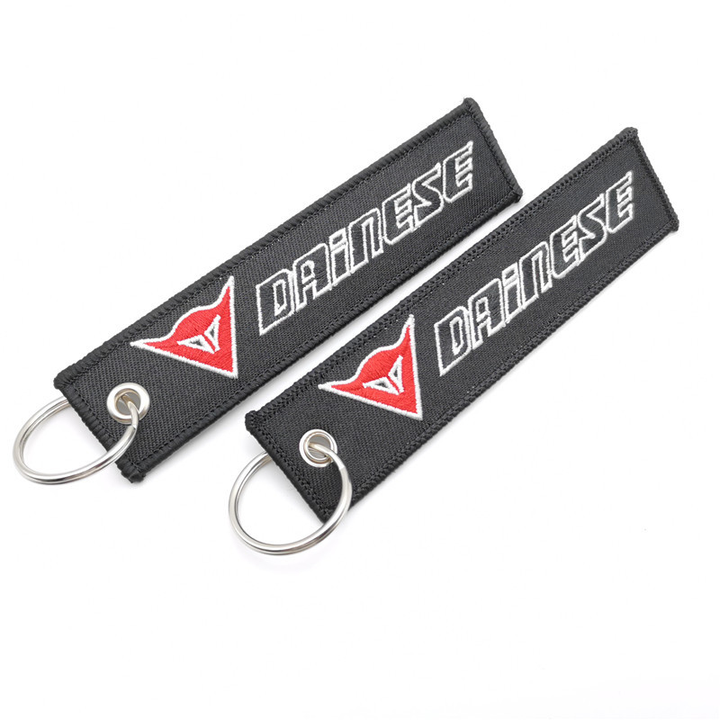 Short Cloth Strip Keyring Keychain for Motorbike with Logo Emblem Badge Netby