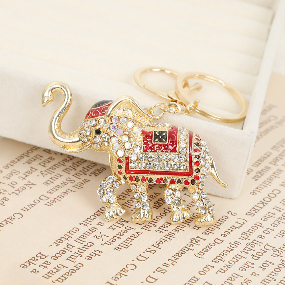 Rhinestone Elephant Keychain Keyring Netby