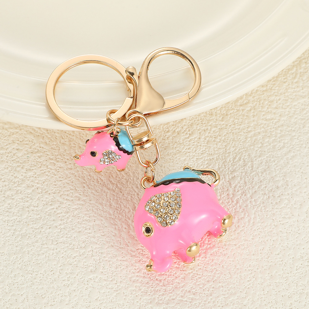 Rhinestone Oil Drop Style Elephant Keychain Keyring Netby