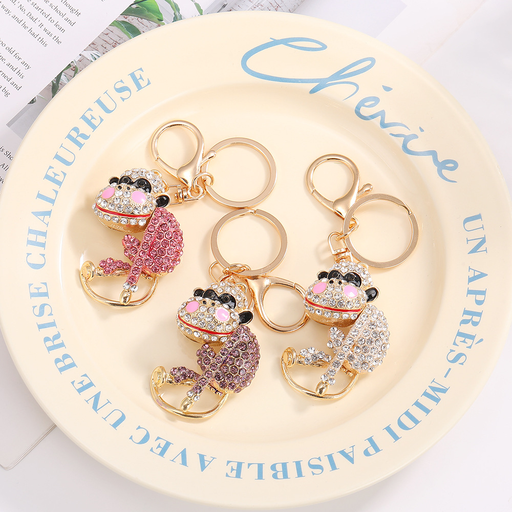 Monkey Rhinestone Keychain Keyring Netby