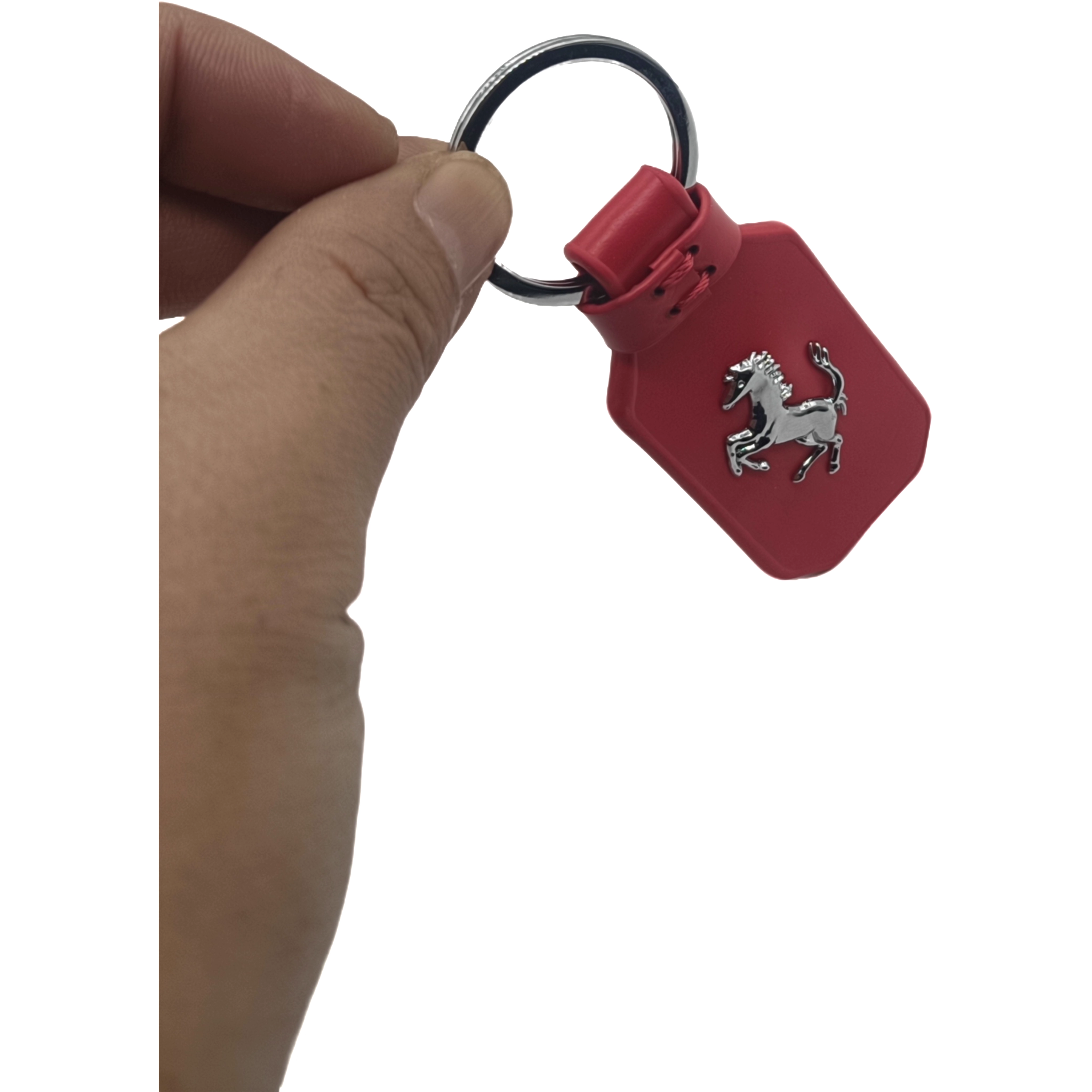 Top Layer Leather Car Logo Keychain Keyring for Ferrari Netby