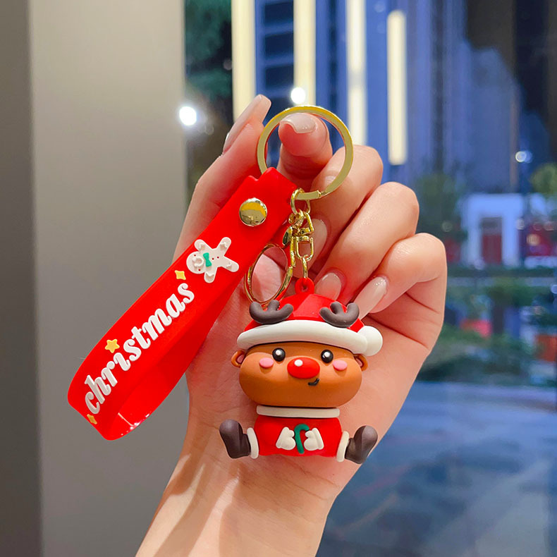 Silicon Festival Christmas Keychain Keyring Netby Santa Claus Trees Reindeer