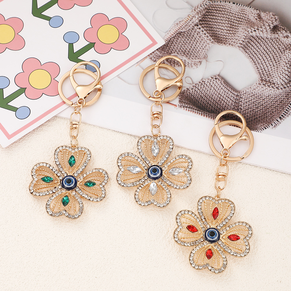 Rhinestone Clover Keychain Keyring Netby