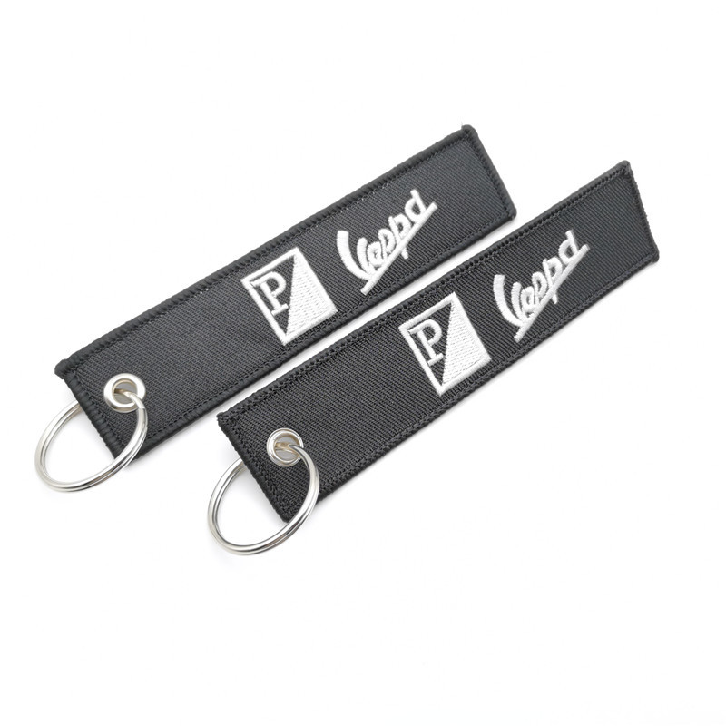 Short Cloth Strip Keyring Keychain for Motorbike with Logo Emblem Badge Netby
