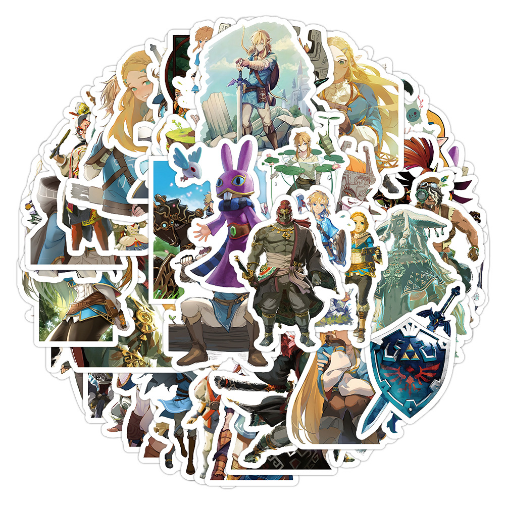 50pcs/pack The Legend of Zelda Waterproof Stickers Netby