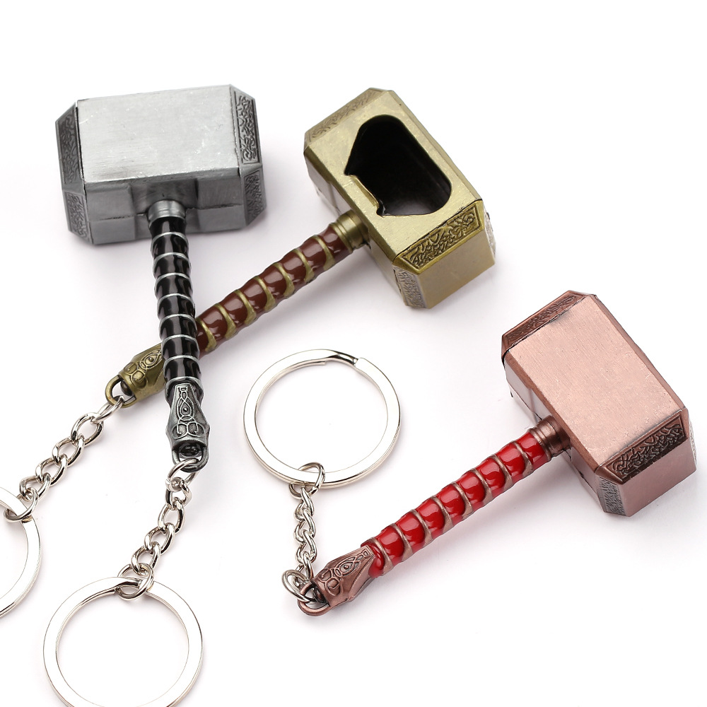 Metal Marvel Movie Avengers Thor's Hammer Bottle Opener Keychain Keyring Netby