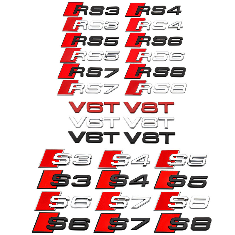 Car Badge Emblem for Audi RS3 RS4 RS5 RS6 RS7 S3 S4 S5 S6 S7 S8 Netby 