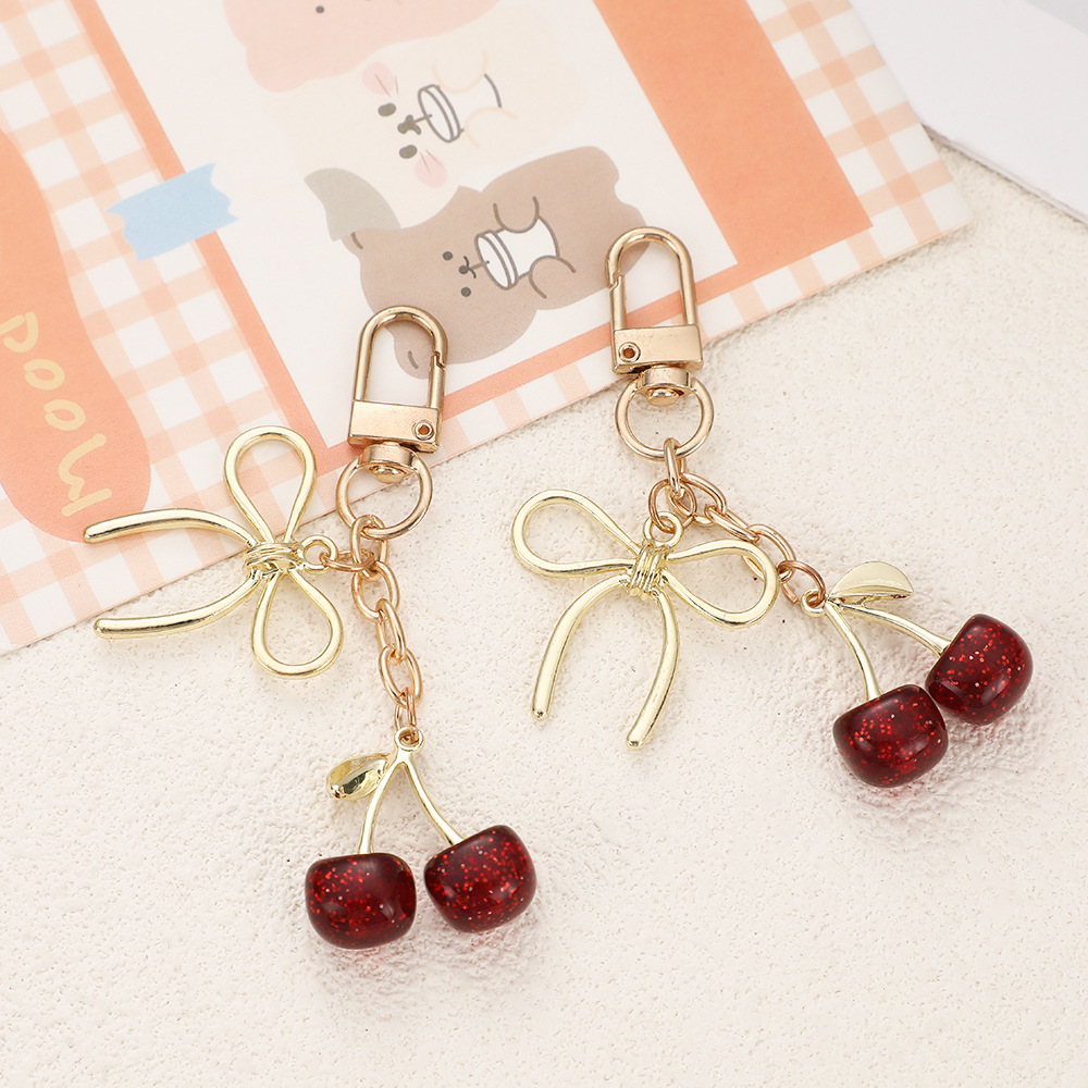 Rhinestone Cherry Keychain Keyring Netby