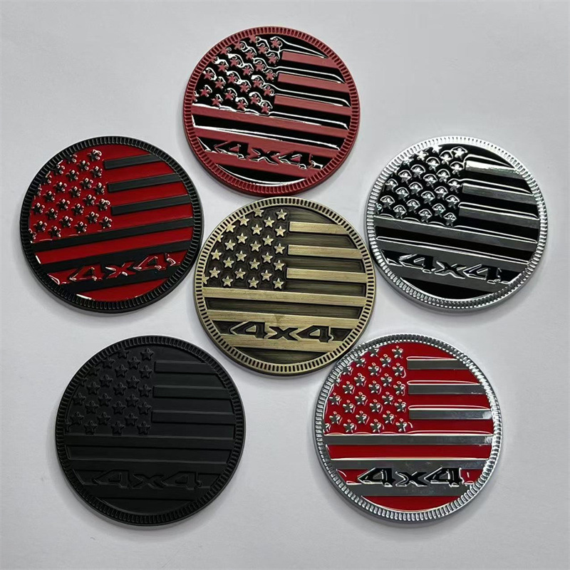 Round 4X4 USA Flag Car Sticker for Jeep Chevrolet Truck Netby