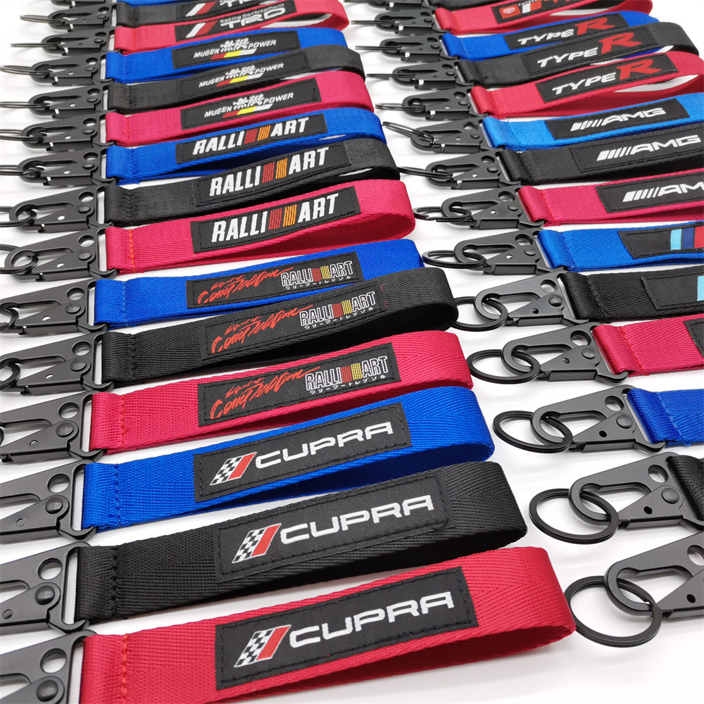 Car Logo Wrist Strap Keyring Keychain Keyfob TRD MUGEN Nismo Ralliart Netby