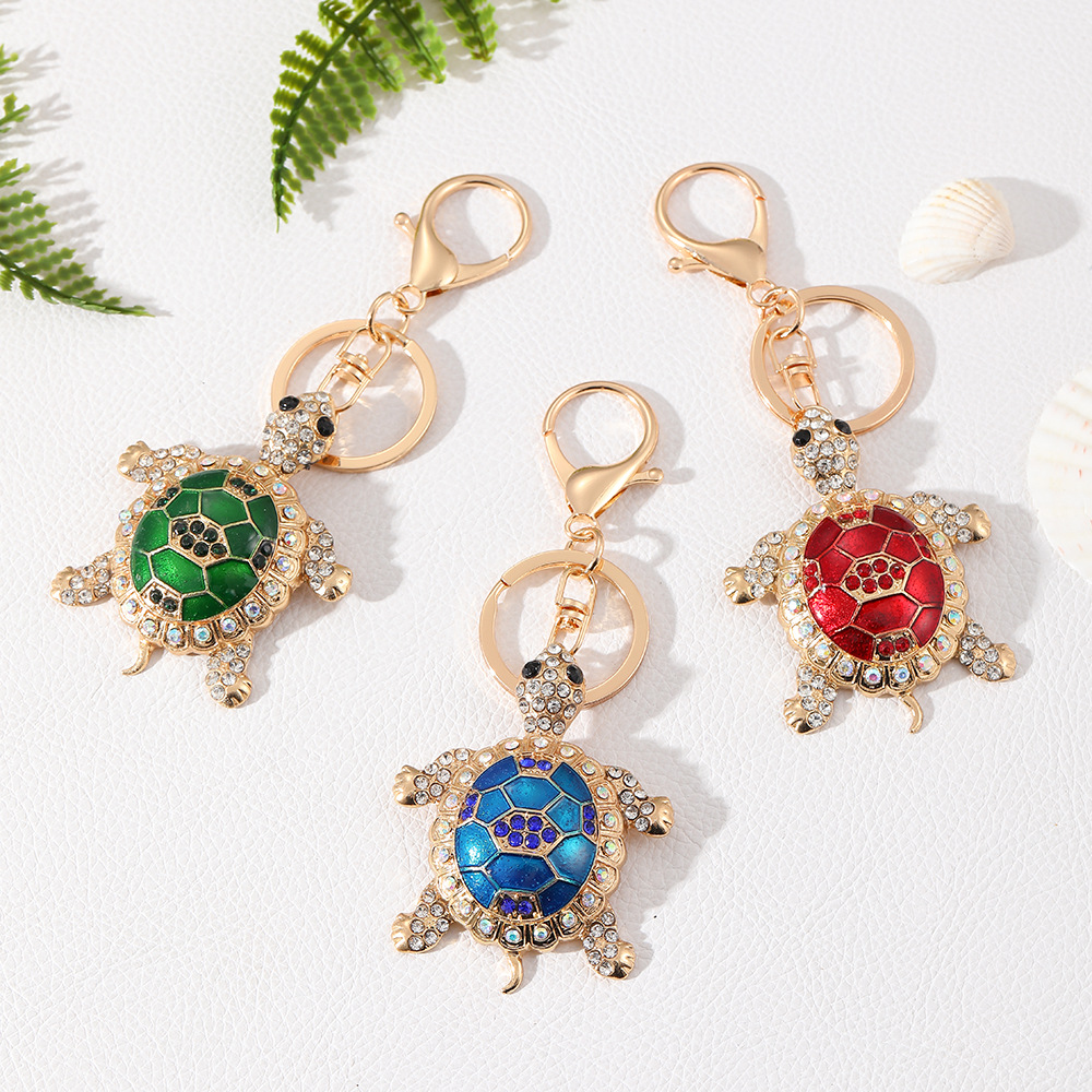 Rhinestone Turtle Keychain Keyring Netby