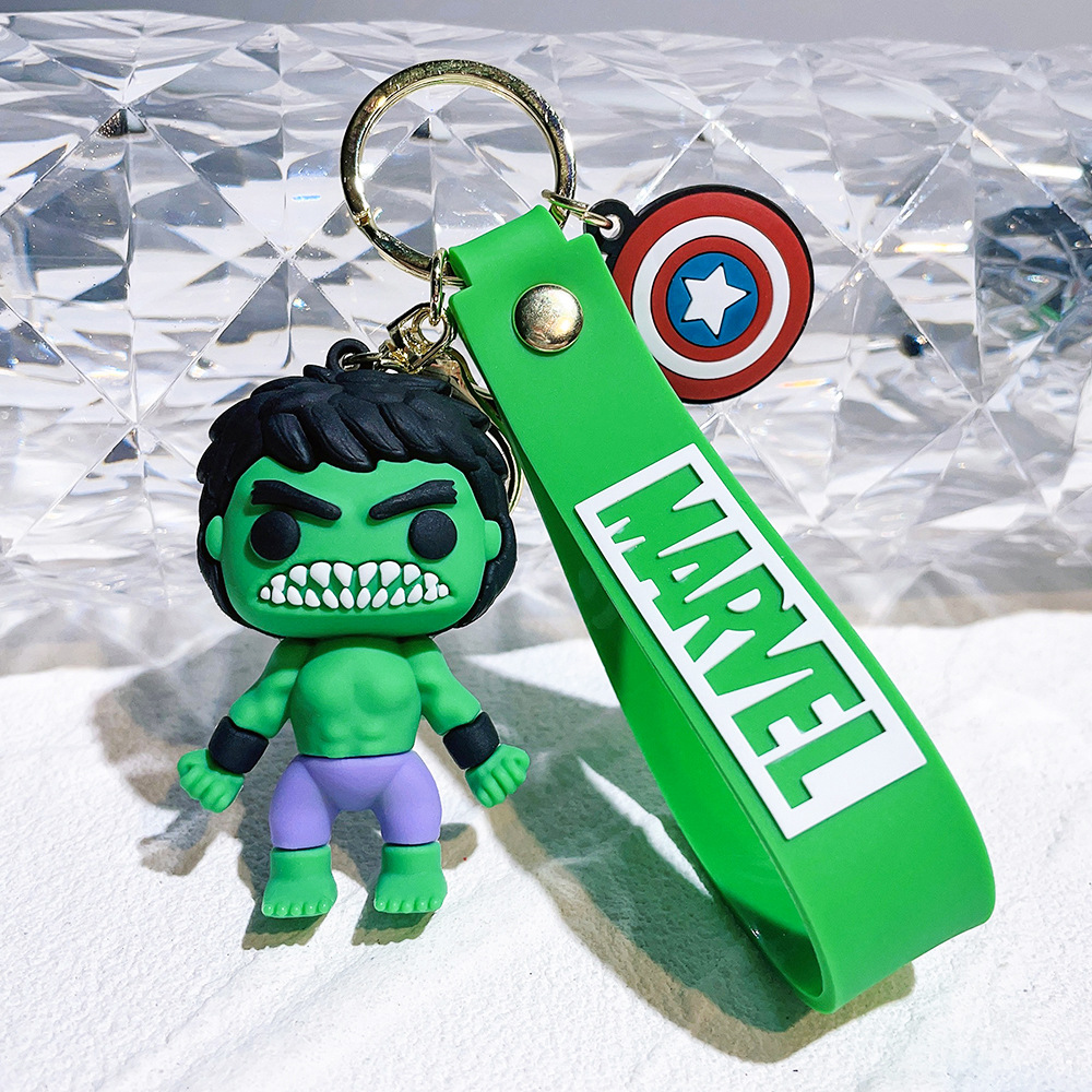 PVC Avengers Superhero Movie Keychain Keyring Captain America Hulk Thanos Spiderman Deadpool Ironman Thor Netby