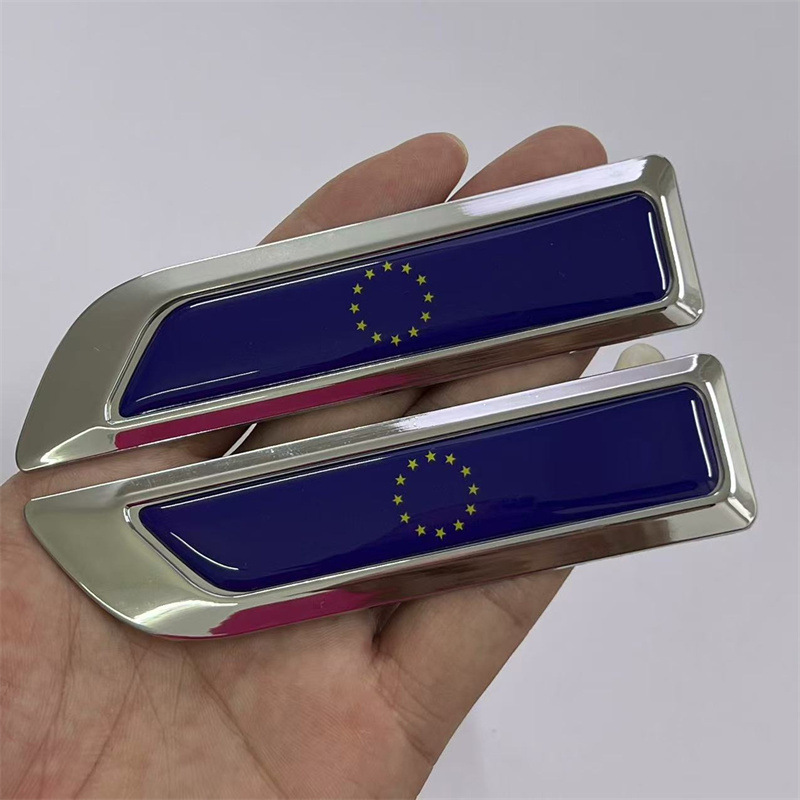 Knife Blade Shape National Flag Car Fender Side Sticker Netby