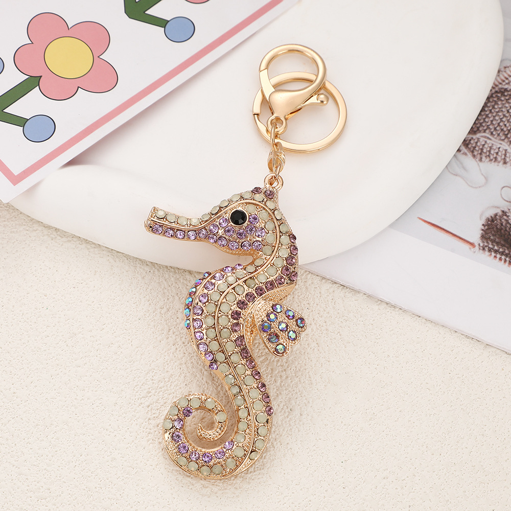 Rhinestone Seahorse Keychain Keyring Netby